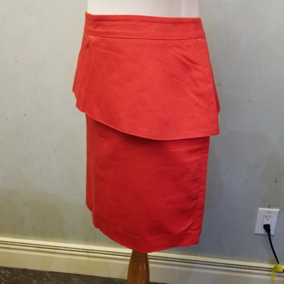 LOFT factory red overlay skirt (Q21) - Picture 3 of 6